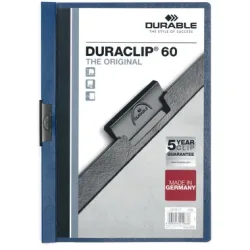 DURABLE Klemmhefter DURACLIP 60 2209/07 f&uuml;r 60 Blatt A4 dunkelblau