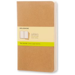 Moleskine Cahier A5, blanko, Kraft/Natur, 3er-Set