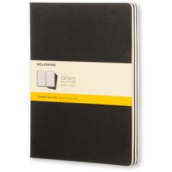 Moleskine Cahier XL, kariert, schwarz, 3er-Set