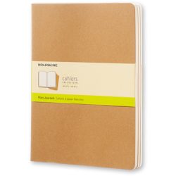 Moleskine Cahier XL, blanko, Kraft/Natur, 3er-Set