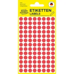 AVERY ZWECKFORM Markierungspunkte rot 3010 8mm 416 St&uuml;ck
