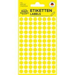 AVERY ZWECKFORM Markierungspunkte gelb 3013 8mm 416 St&uuml;ck