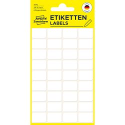 AVERY ZWECKFORM Haushaltetiketten 18&times;12mm 3042Z weiss 216 St&uuml;ck