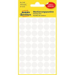 AVERY ZWECKFORM Markierungspunkte weiss 3145 12mm 270 St&uuml;ck