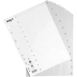 BIELLA Register PP grau A4 471412.00 12-teilig, Index, 4-Loch