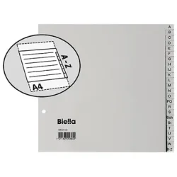 BIELLA Register PP grau A4 19642400 24-teilig a-z teildeckend