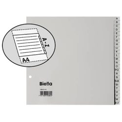 BIELLA Register PP grau A4 19642400 24-teilig a-z teildeckend