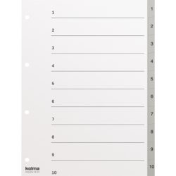 KOLMA Register Kolmaflex A4 18.114.03 grau, 10-teilig