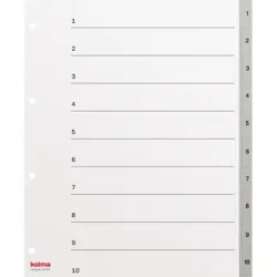KOLMA Register LongLife XL A4 19.410.03 grau, 1-10, 4-Loch