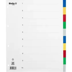 BIELLA Register PP farbig A4 479010.00 10-teilig, blanko, &uuml;berbreit