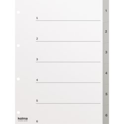 KOLMA Register PP grau A4 18.564.03 1-6, Kolmaflex