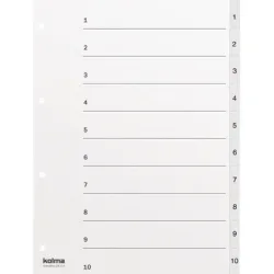 KOLMA Register KolmaFlex A4 18.114.16 weiss, 1-10, 4-Loch