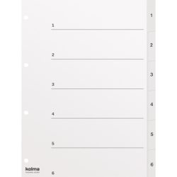 KOLMA Register KolmaFlex A4 18.564.16 weiss, 1-6, 4-Loch