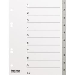 KOLMA Register KolmaFlex A5 18.105.03 grau, 1-10, 2 + 4 Loch