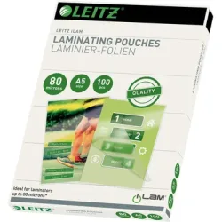 LEITZ Laminiertasche A5 33817 glanz, 80my 100 Stk
