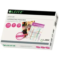 LEITZ Laminiertasche A7 33805 glanz, 125my 100 Stk
