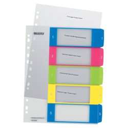 LEITZ Register WOW A4 Maxi 12410000 5-teilig, 1-5, bedruckbar