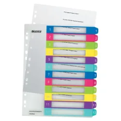LEITZ Register WOW PP A4 Maxi 12440000 12-teilig, 1-12, bedruckbar
