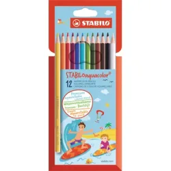 STABILO aquacolor Farb. Kids Design 16126 Etui, Farben ass. 12 St&uuml;ck