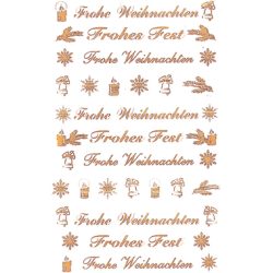 Z-DESIGN Folie transp./gold 76x120mm 52391 Frohe Weihnachten 2 St&uuml;ck