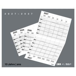 BIELLA 10-Jahreskalender Wire-O 2027 878310000027U 1J/2S grau DE/FR 30x24cm