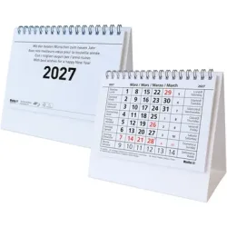 BIELLA Pultkalender Desktop 2027 887061000027U 1M/1S Basic ws ML 14.8x10.5cm