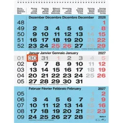Biella - 3-Monatskalender, 320X490MM, Blau