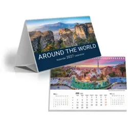 SIMPLEX 3-Monats-Tischkalender 2027 61103.27 3M/1S Around the World 21x14cm