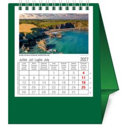 NOVOS Tischkalender Europa 2027 500084 1M/1S dunkelgrün ML 11.5x14cm