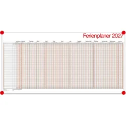 B&Uuml;HNER Ferienplaner DE 2026 UP12-CH-R-FS f&uuml;r 49 Mitarbeiter 99x49cm