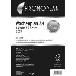 CHRONOPLAN Ersatz Wochenplan 2027 50707Z.27 1W/2S in Spalten A4