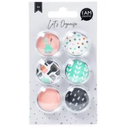 I AM CREATIVE Magnet Fresh Let`s Organize MAA4035.55 Glas, 3x1cm 6 St&uuml;ck