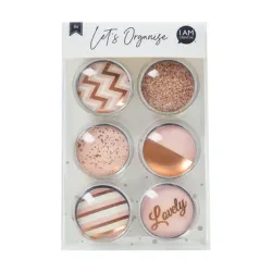 I AM CREATIVE Magnet Love Let`s Organize MAA4035.60 Glas, 3x1cm 6 St&uuml;ck