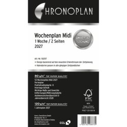 CHRONOPLAN Ersatz Wochenplan 2027 50257Z.27 1W/2S in Zeilen Midi
