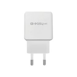 Travel charger 1 USB 2A Easycell, polybag package, white color