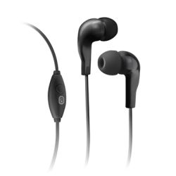 Kabelheadset mit Klinkenanschluss 3,5mm, eingebautem Mikrofon, Taste zum Annehmen + Beenden von Anrufen