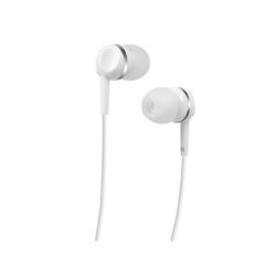 Stereo in-ear earset Jack 3,5 mm with answer key for mobile phones, white