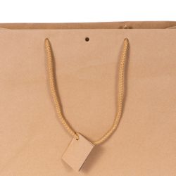 Geschenktragetasche mit Etikette in Braun 520x160x400mm