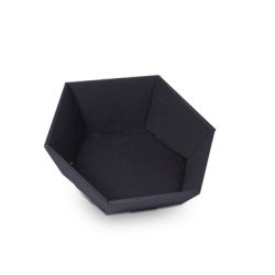 Sechseckiger Geschenkkorb in schwarz 380x340x130mm