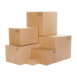 Faltschachtel aus 1-welligem Karton in braun 370x220x350mm