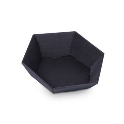 Sechseckiger Geschenkkorb in schwarz 465x415x155mm