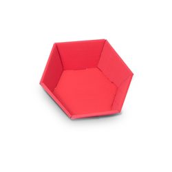 Sechseckige Geschenkkörbe mit offener Welle in rot 290x270x60mm