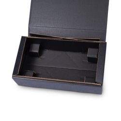 Geschenkverpackung für 2x 0.75l Flasche mit Flaschenhöhe 380mm & Ø90mm in schwarz