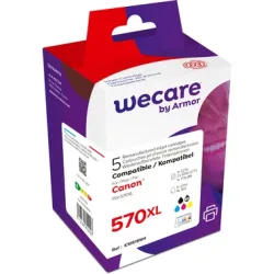 WECARE Multipack rebuilt XL BKCMY PGCL570/1 zu Canon PIXMA MG5750 22/11ml