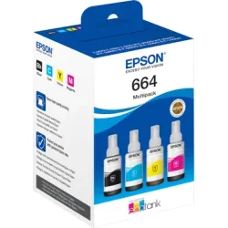Epson  Original Nachfülltinte C13T664640 Schwarz, Cyan, Magenta, Gelb 4 Stück Multipack