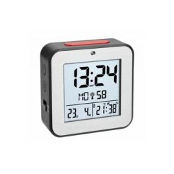 TFA Dostmann Digitalwecker mit Innentemperatur Schwarz/Silber