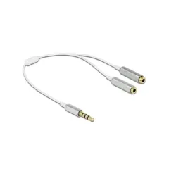 Delock Audio-Kabel Klinke 3.5 mm, male – female, 0.25 m Weiss