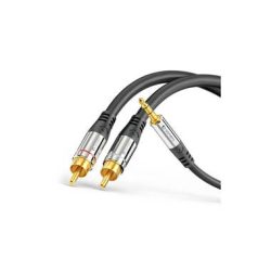 sonero - Audio-Kabel 3,5 mm Klinke - Cinch 5 m, Schwarz, One Size
