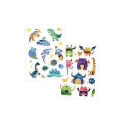 Papierdrachen Tattoo Set Metallic – Bagger & Dino