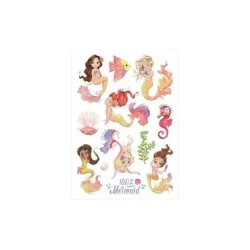 Papierdrachen Tattoo Set Metallic – Meerjungfrauen